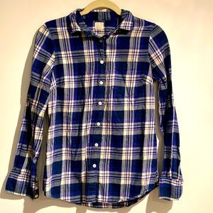 Blue and white J.Crew Flannel Shirt